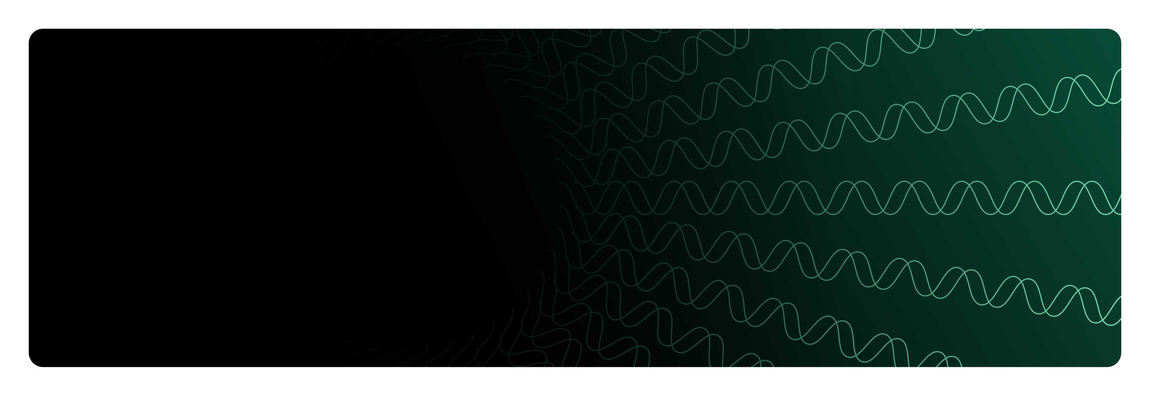 DNA double helixes radiating out from a dark background